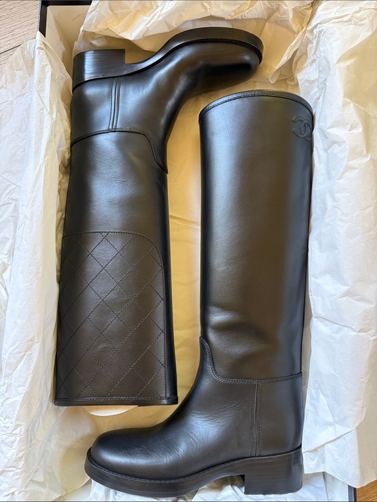 CHANEL Shoes - Chanel classic quilted CC riding boot 22B
